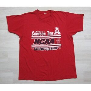 Vintage 80s Alabama Crimson‎ Tide Basketball T Shirt Mens (XL) Screen Stars NCAA